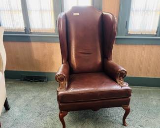 Vintage Leather Wingback Chair