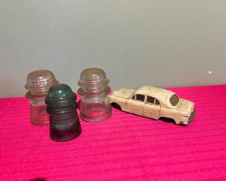 Vintage Insulators and Toy Car