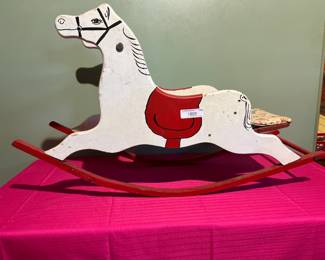Vintage Wooden Rocking Horse