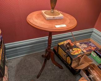Antique Round Wooden Accent Table