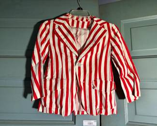 Red and White Striped Blazer