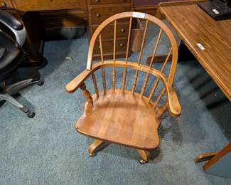 Vintage Wooden Swivel Chair