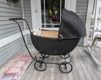 Vintage Wicker Baby Carriage