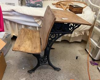Antique Wooden School Desk