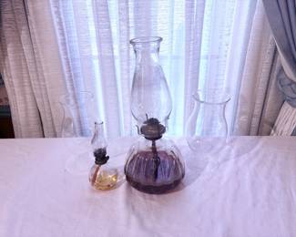 Vintage Glass Oil Lamps
