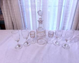 Vintage Glass Decanter Set