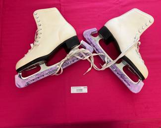 CCM White Leather Ice Skates