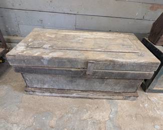 Vintage Wooden Toolbox with Tools