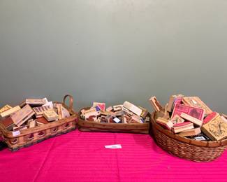 Collection of Wooden Rubber Stamps