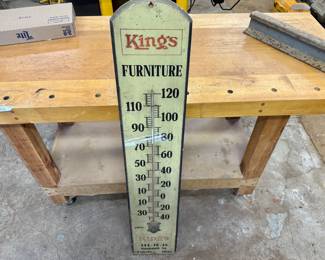 Vintage King's Furniture Thermometer Sign (Toledo, Ohio)