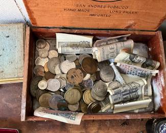 Box of foreign money