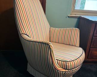 MCM striped armchair