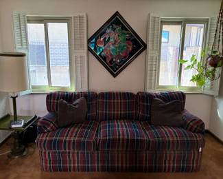 Vintage Drexel plaid sofa