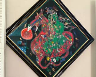 Jian Tie-feng serigraph 'Moon, horse, woman, guitar' signed and numbered 11/20