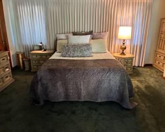 Ease zero gravity queen bed (bedding Not For Sale); Vintage bedroom set