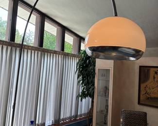 Harvey Guzzini style hand blown glass mushroom floor lamp