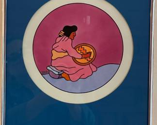 Taulos, watercolor 1975 "Pueblo Girl"