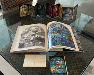 Marc Chagal in Jerusalem and 12 stained glass windows postcards