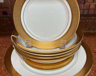 Oxford bone china gold rim set of dishes