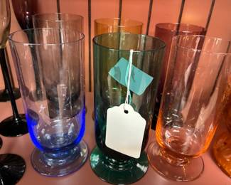 Multicolored ice tea glasses set of 6