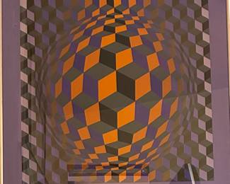 Victor Vasarely, unsigned optical serigraph