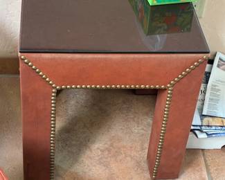 Accent side table glass top - pair