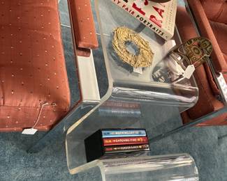 MCM lucite magazine holder