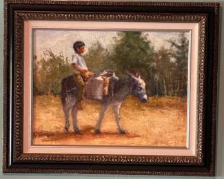 Carol Cumbo Roberts oil painting boy with donkey