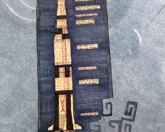 Vintage hand cut hand painted wooden puzzle Apollo/ Saturn V