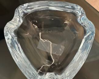 MCM Strombergshyttan crystal ashtray, signed