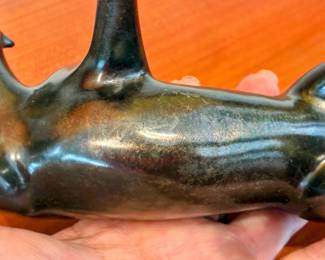 Loet Vanderveen 'Cheetah' 11x5x6.5" bronze sculpture - signature 341/750
