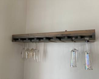 ONE OF TWO WINE GLASS SHELVES