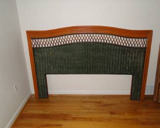 Rattan and wood headboard