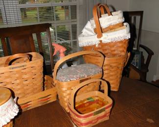 Longaberger baskets, in small, medium, and large varities