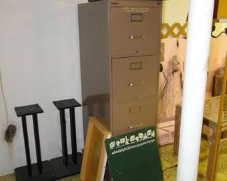 File cabinet and chalk board also for sale