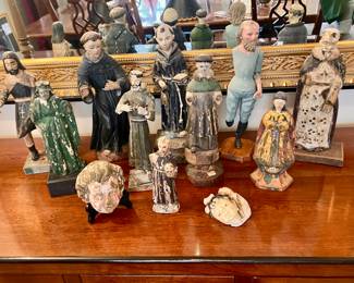 Collection of 18th century carved santos figurines