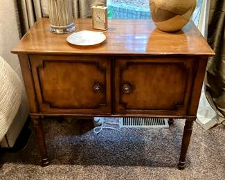 Baker cabinet with legs
34” wide, 18” deep, 29.5” tall