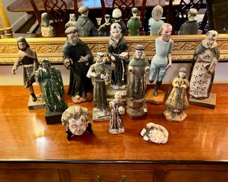 Collection of 18th century carved santos figurines