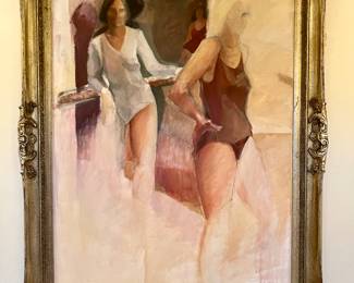 Barbara Evans dancers oil on canvas painting
56” x 44.5”