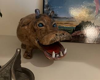 Pottery Hippo made by Kevin Irwin and her sister in the early 1980’s