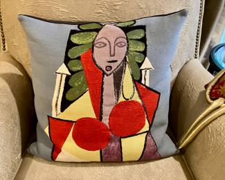 Pablo Picasso "Woman in a Chair" pillow
