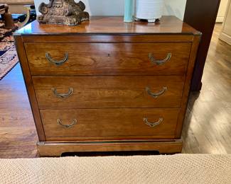 Small campaign chest by Mt. Airy
34” wide, 18” deep, 30.5” tall