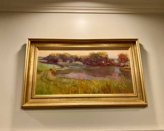 Mary Lou Liberty oil on canvas landscape painting
17” x 29.5”