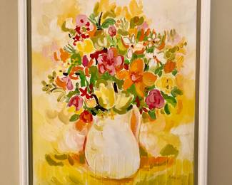 Barbara Evans floral still life oil on canvas painting
27” x 33”
