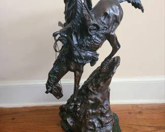 Mountain Man bronze by Frederic Remington 27" H x 16" W x 11" D