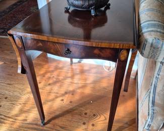 Pair of Georgian Style Inlaid Mahogany Pembroke Tables- Early to mid 1900s  