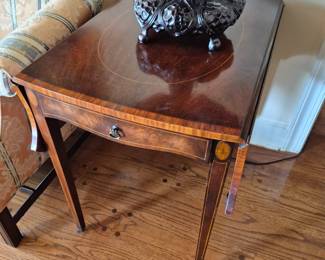 Pair of Georgian Style Inlaid Mahogany Pembroke Tables- Early to mid 1900s  