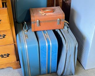 Vintage Blue Suitcases 