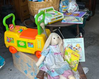 A selection of vintage toys including Mickey Mouse & Sesame Street