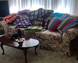 Coach With Afghan Blankets